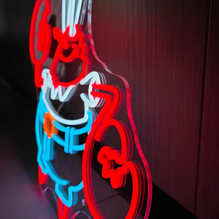 Schwammkopf Freaks Neon LED Schild – USB & 12V Leuchtschild | Schwammkopf Sammler Set