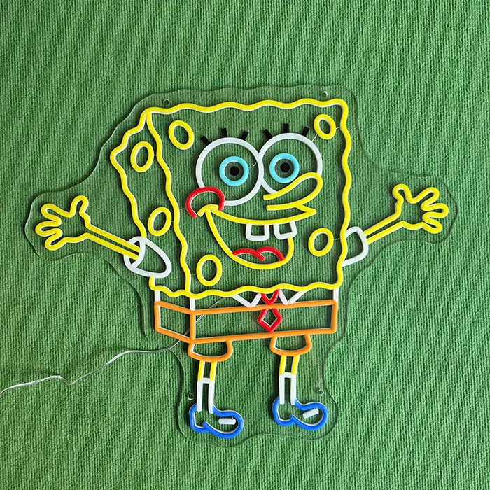 Bikini-Bottom Charaktere Neon LED Schild – USB & 12V Leuchtschild | Schwammkopf Sammler Set