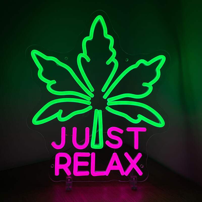 Just Relax Pink Neon LED Schild USB – Mädchen Schlafzimmer Wanddeko