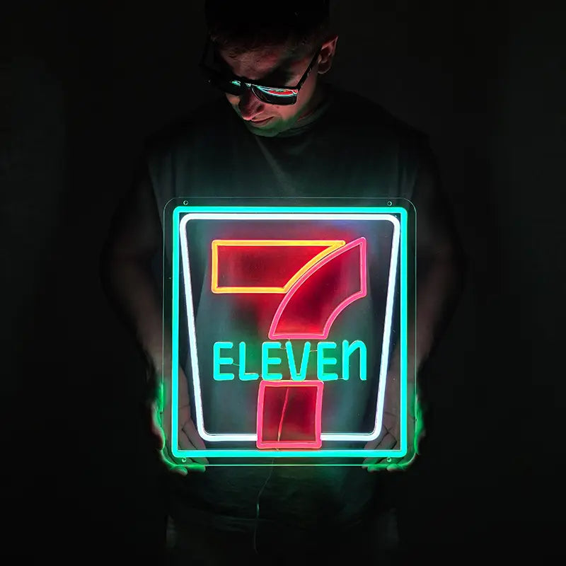 7-Eleven Retro Neon LED Schild – 12V Leuchtschild | Retro Logo Wanddeko