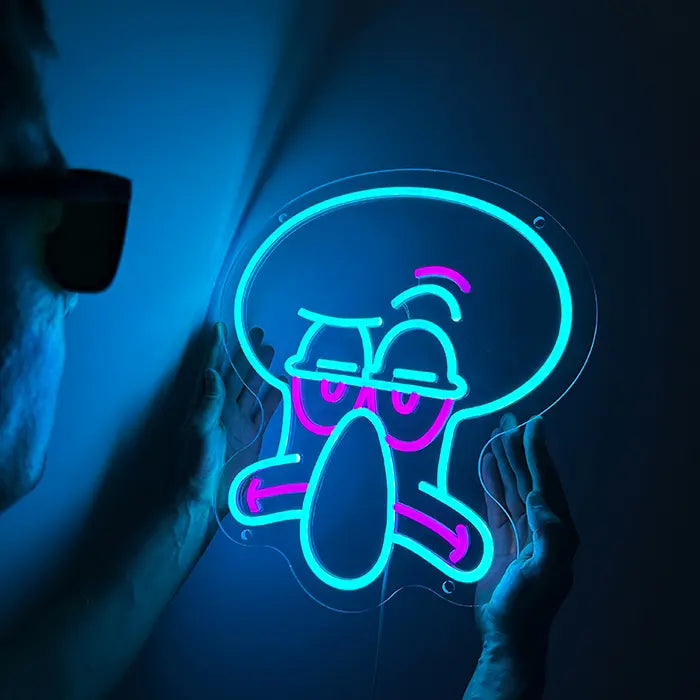 „Was los Junge“ Neon LED Schild – USB, dimmbar | SpongeBob Wanddeko