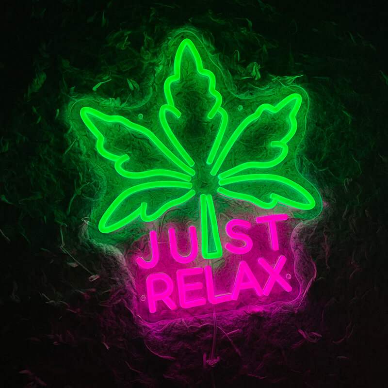 Just Relax Pink Neon LED Schild dimmbar 9 Stufen USB – Nail Studio Beleuchtung