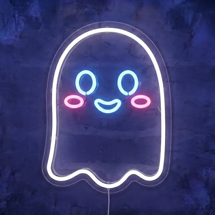 Bubu der kleine Geist Neon LED Schild – USB, dimmbar | Kinderzimmer Halloween Deko