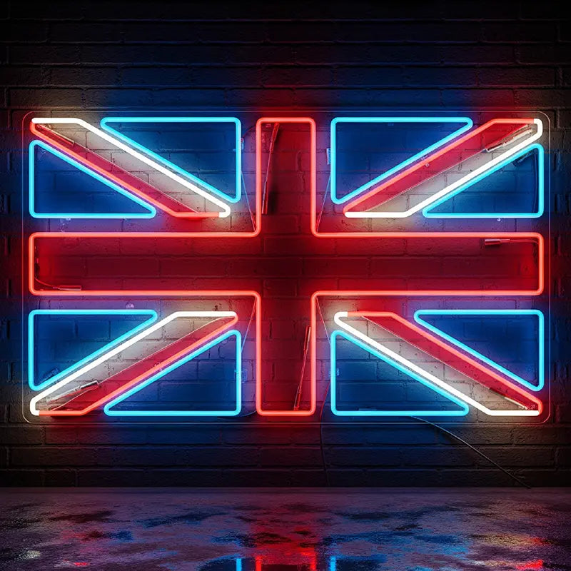 Union Jack Neon LED Schild USB – Tea Time und British Lifestyle Deko