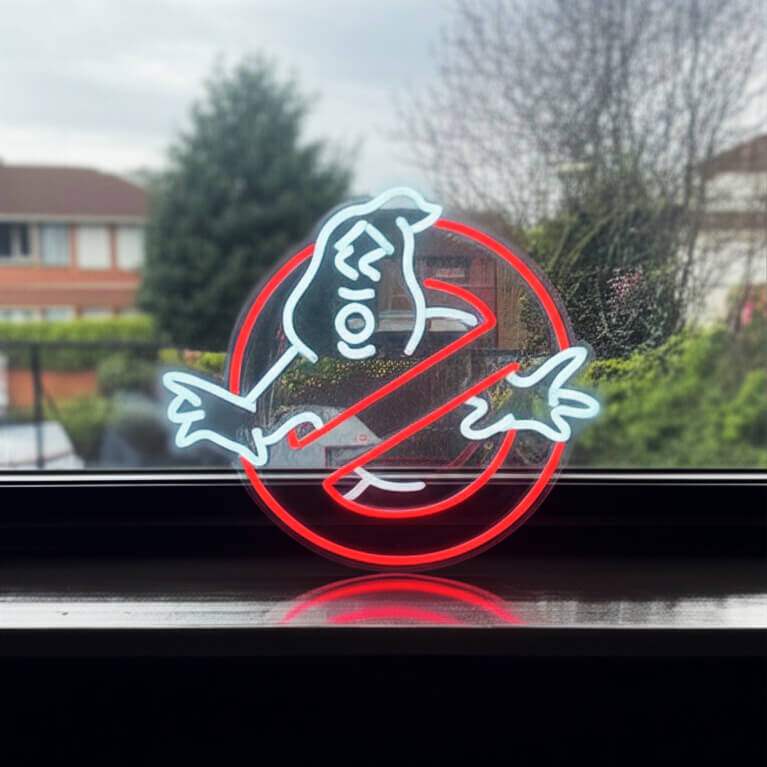 Ghostbusters Neon LED Schild USB – Sammler und Cinema Room Wanddeko