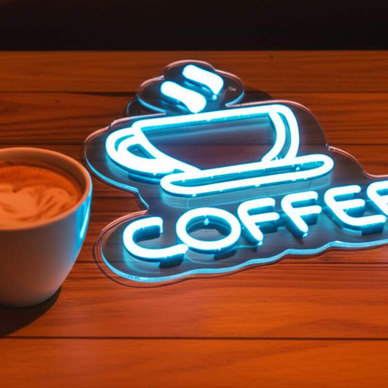 Coffee Tasse Neon LED Schild USB – Kaffee-Statement als Geschenk fürs Home-Office