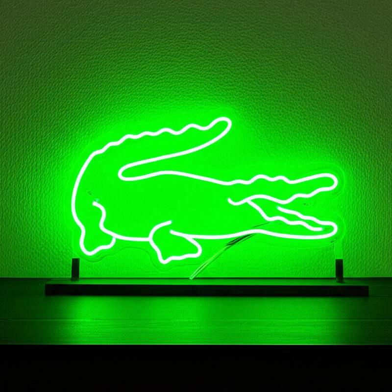 Krokodil Neon LED Schild dimmbar 9 Stufen USB – Reptilien Fan Beleuchtung