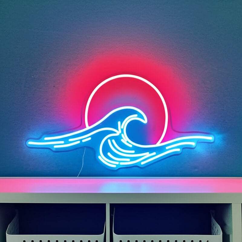 Japanisches Meer Neon LED Schild dimmbar 9 Stufen USB – Asia Spa Beleuchtung