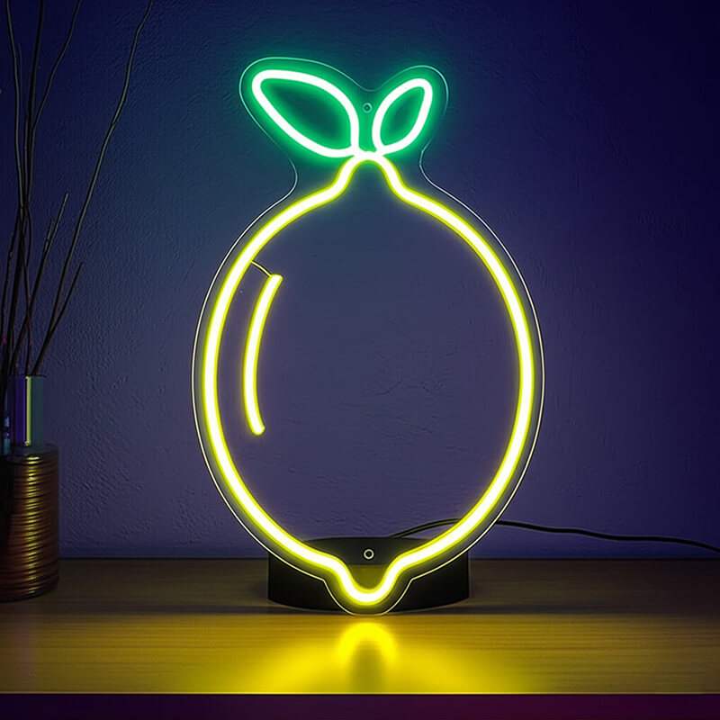 Zitrone LED Schild 6mm Acrylplatte – Frische-Wanddeko für Cocktailbar