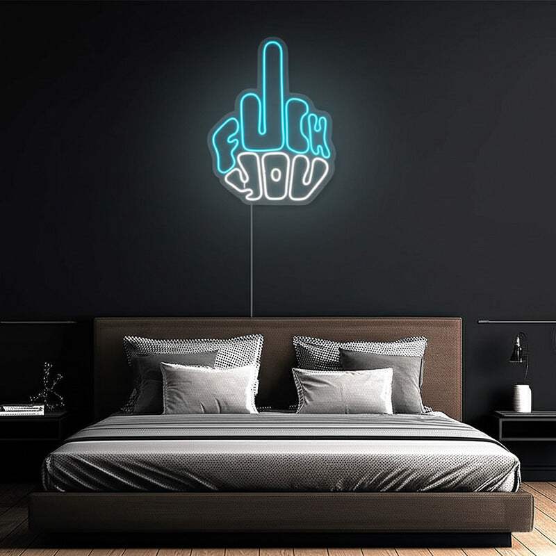 Mittelfinger Neon Sign – Statement-Deko für Bar und Tattoo-Studio
