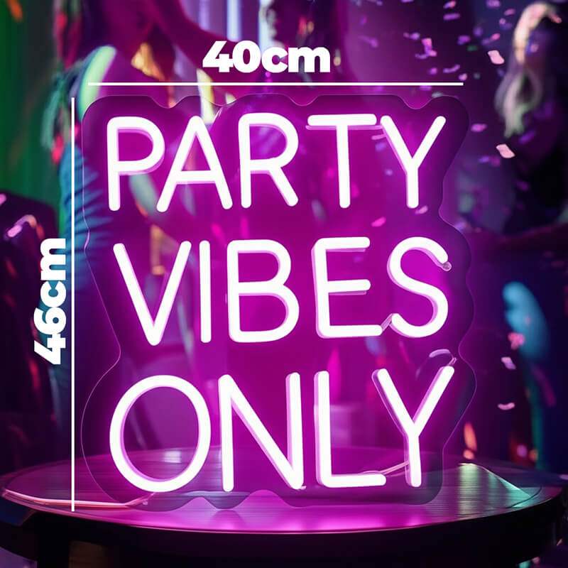 Party Vibes Only Leuchtschild – Mancave Deko und Bar Statement