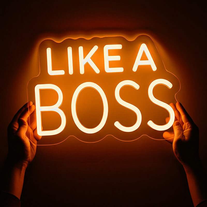 Like A Boss LED Schriftzug – Wand-Deko für Büro und Co-Working Space