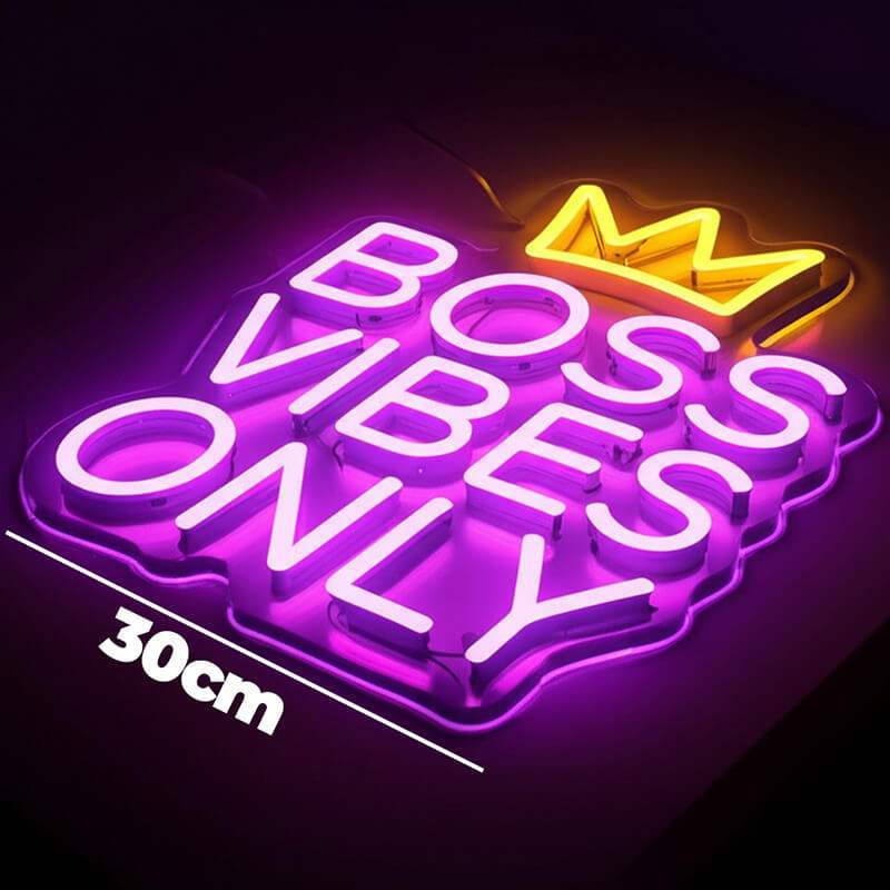 Boss Vibes Neon LED Schild – Erfolgs-Statement als USB-Leuchtschild für Selbstständige