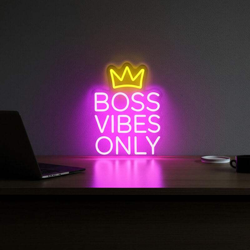 Boss Vibes Neon LED Schild USB – Power-Statement als Geschenk für Chefs
