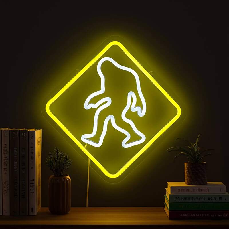 Yeti Leuchtschild – witziges Statement für Skihütte und Ski-Lodge