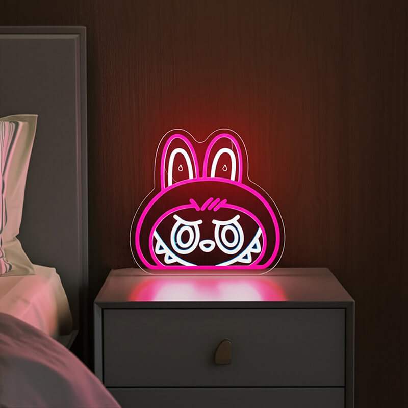 Neon Monster Neonschild dimmbar 9 Stufen USB – handgefertigte Pop-Art Deko