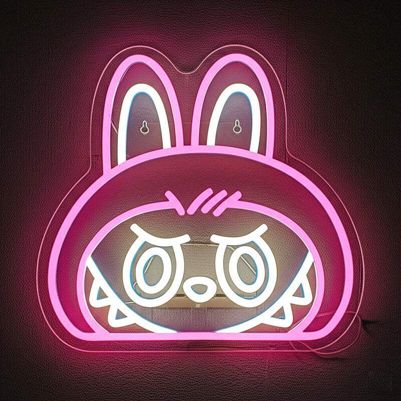 Neon Monster LED Schild 6mm Acrylplatte – freche Wanddeko fürs Gaming-Zimmer