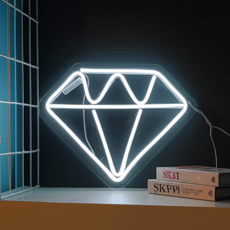 Diamant Neon LED Schild USB – Schmuckgeschäft und Beauty Salon Beleuchtung