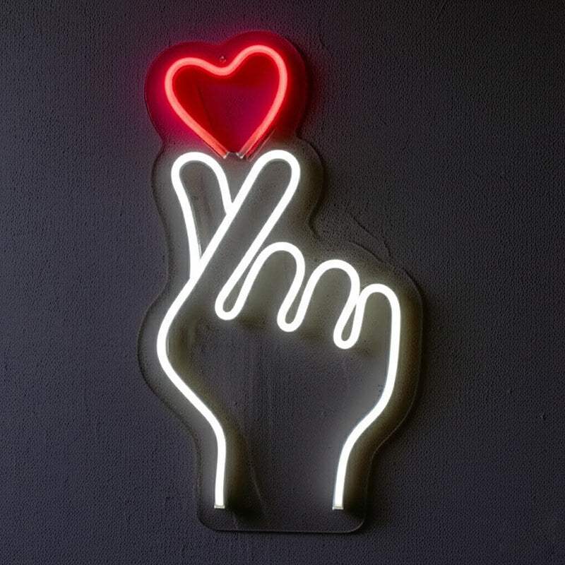 Herzzeichen Neon LED Schild dimmbar 9 Stufen USB – Boudoir Beleuchtung