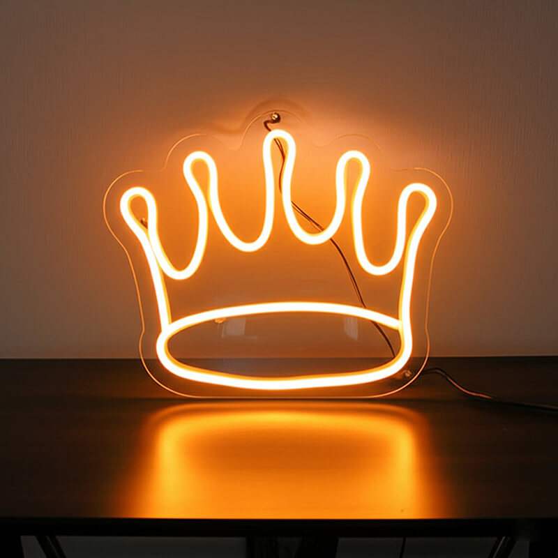 Krone Neon LED Schild handgefertigt – Hochzeit und Geburtstag Krönungs Deko