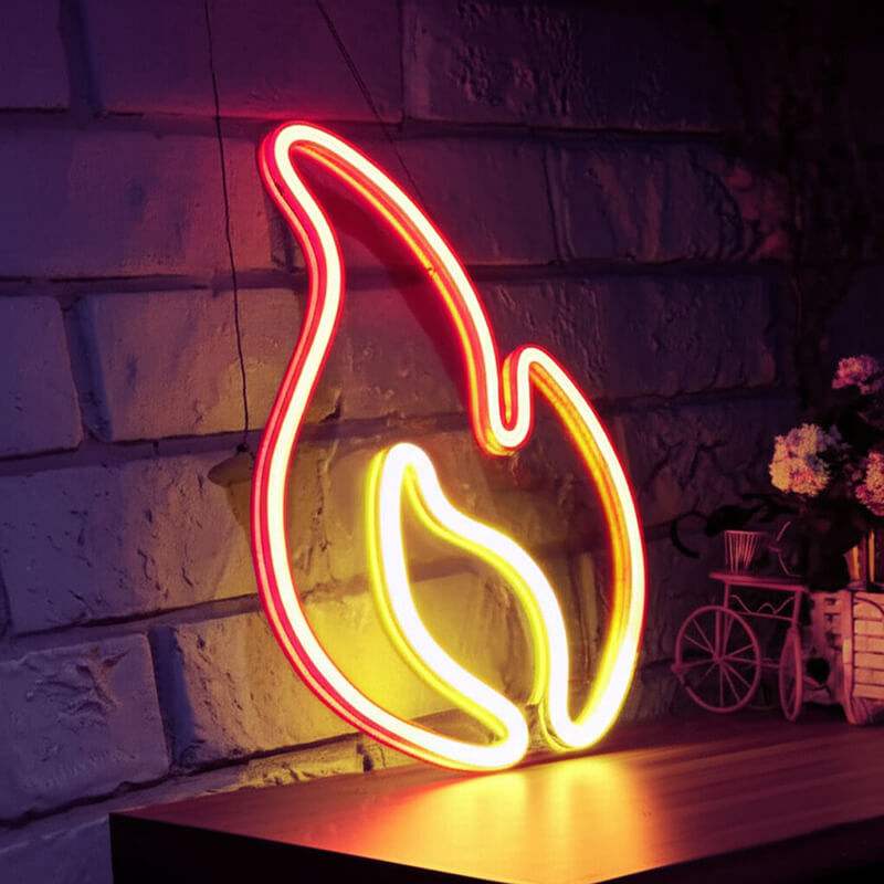 Feuerflamme Neon LED Schild dimmbar 9 Stufen USB – Schlafzimmer Beleuchtung