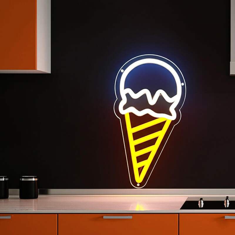 Waffeleis Neon Sign – Sommerlaune Statement für Küche