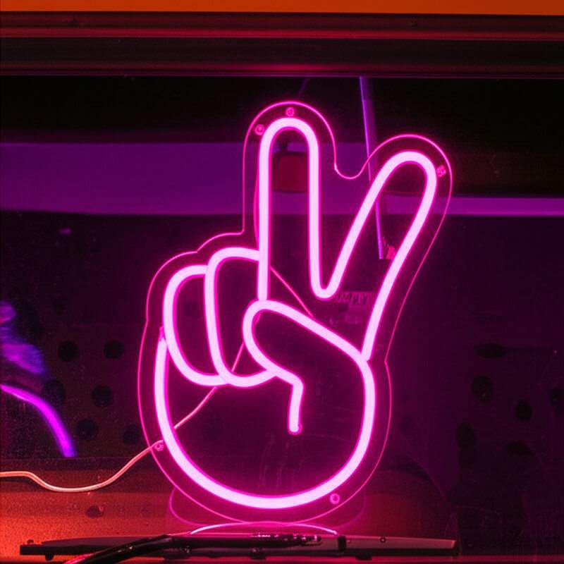 Peace LED Schild 6mm Acrylplatte – Friedens-Symbol als Wanddeko