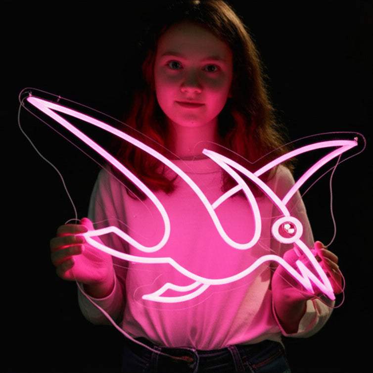 Pterodactyl LED Leuchtschild beleuchtet – Flugdino Wanddeko fürs Jugendzimmer