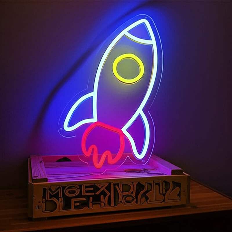 Rakete Leuchtschild – Geschenkidee für Space-Fans und Träumer