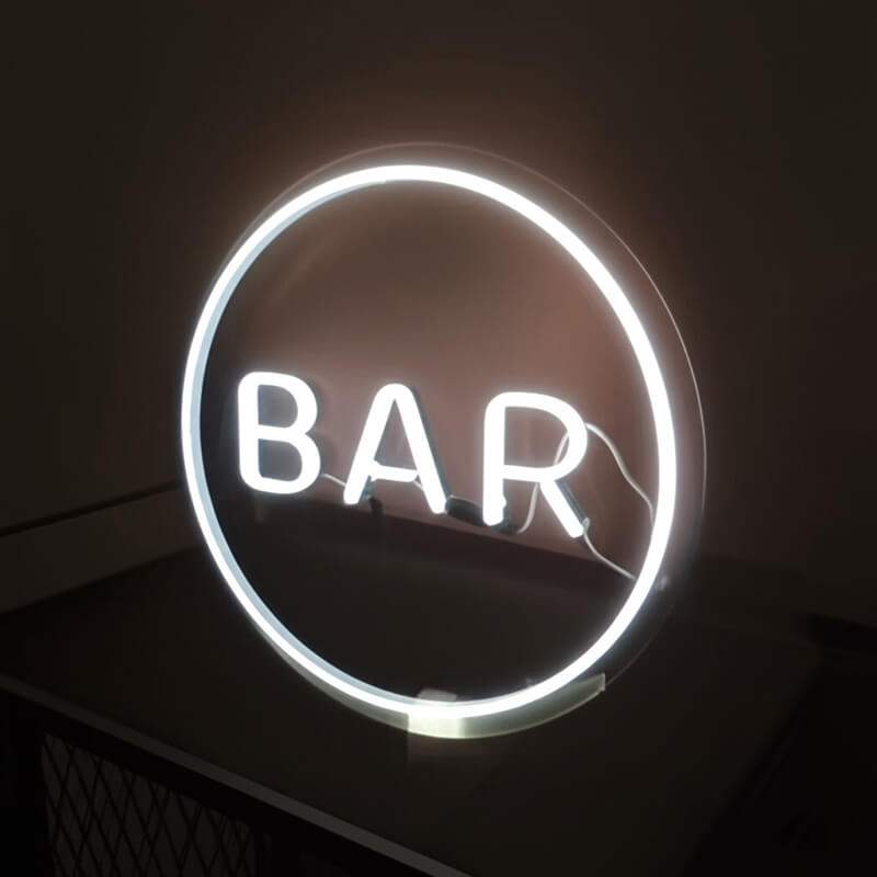 Heimbar Neon LED Schild – BAR Schriftzug als handgefertigte Wanddeko für Partykeller