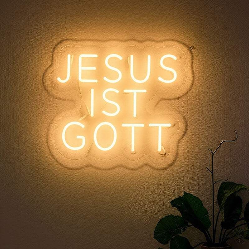 Jesus ist Gott Neon LED Schild handgefertigt – Konfirmation Geschenk Idee