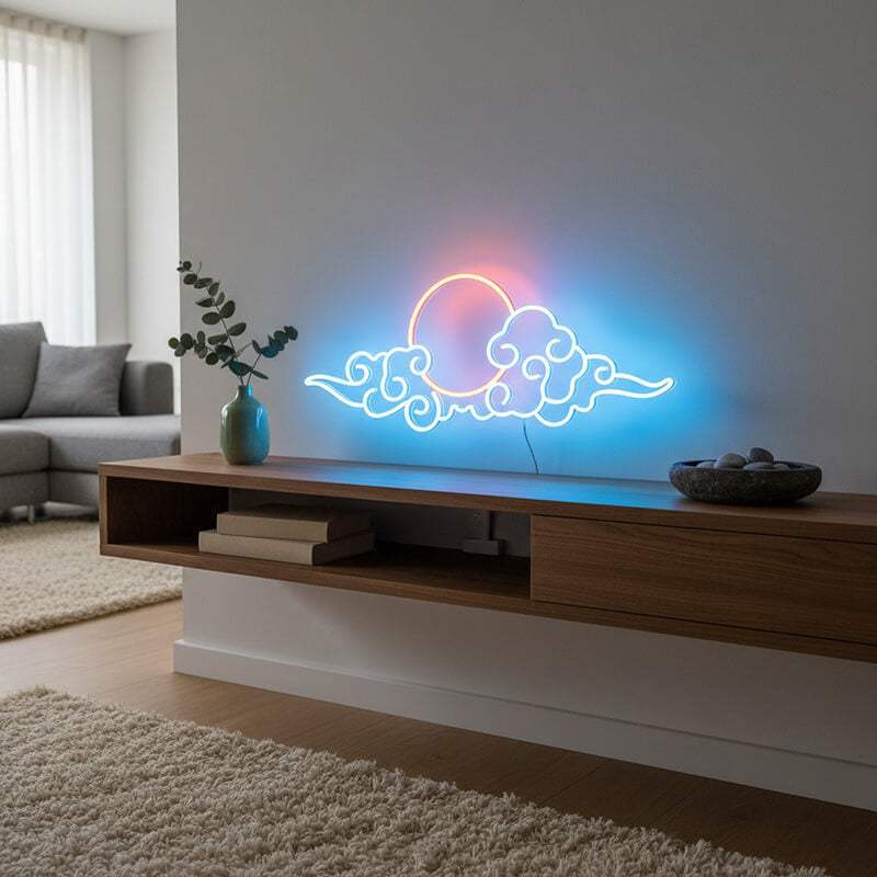 Anime Wolke Neon Schild dimmbar – 9 Stufen USB auf 6mm Acrylplatte