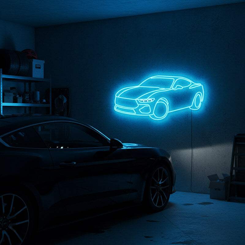 F-GT Sportauto Neon LED Schild auf 6mm Acrylplatte – Auto Showroom Deko