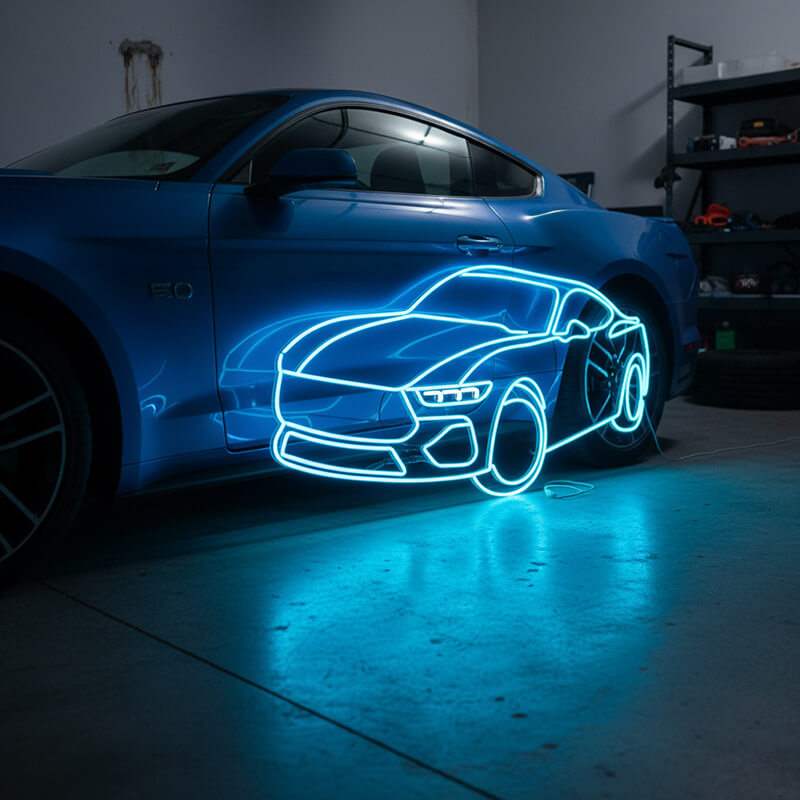 F-GT Sportauto Neon LED Schild beleuchtet – Mancave Auto Fan Deko