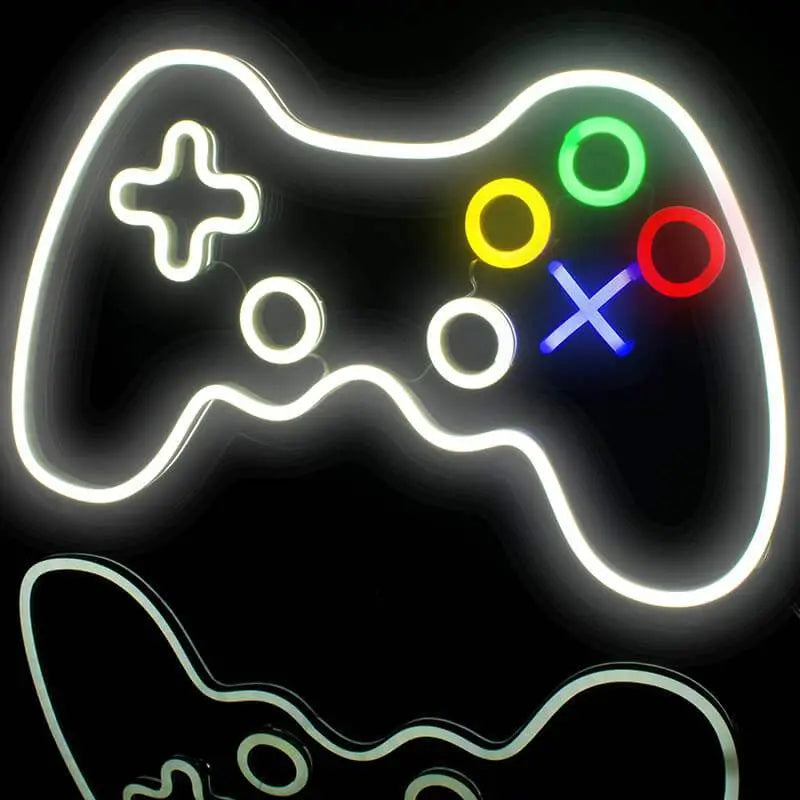 Gaming Controller Neon LED Schild auf 6mm Acrylplatte – Mancave Gaming Deko