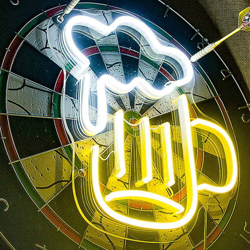 Bier Neon LED Schild USB – Maß mit Schaumkrone als Heimbar-Deko