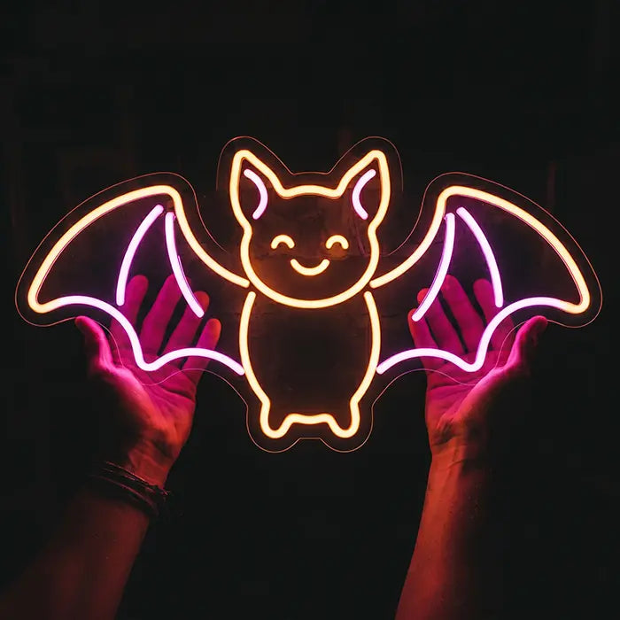 Happy Spuck Set Neon LED Schild – 9 Motive, dimmbar | Halloween Kinderzimmer Deko