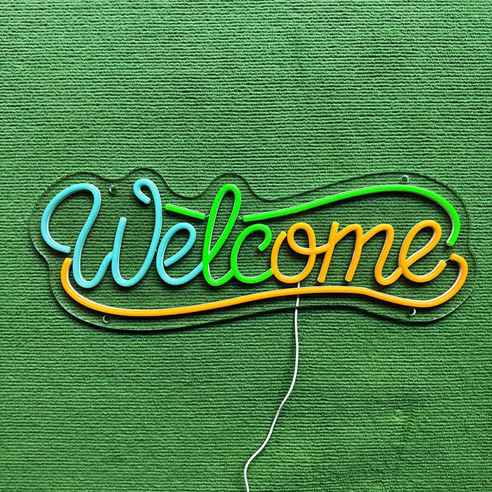 Neonová LED cedule Welcome – Stmívatelné, USB nebo 12V | Dekorace pro firmy & vstup