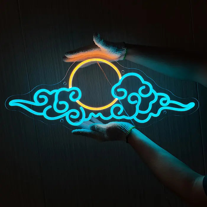 Anime Cloud Neon LED Sign – USB, Dimmable | Anime Room Wall Decor
