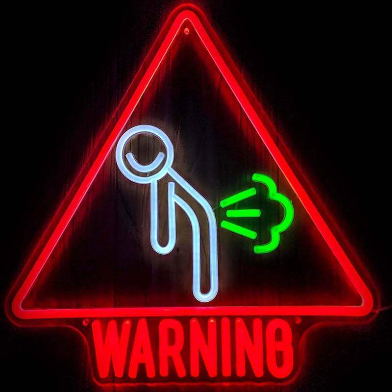 Pupsalarm Neon LED Schild USB – witzige Warnung Deko fürs Wohnzimmer