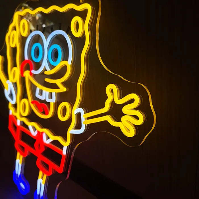 Bikini-Bottom Charaktere Neon LED Schild – USB & 12V Leuchtschild | Schwammkopf Sammler Set
