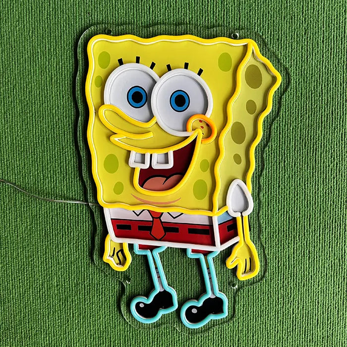 Bikini-Bottom Charaktere Neon LED Schild – USB & 12V Leuchtschild | Schwammkopf Sammler Set