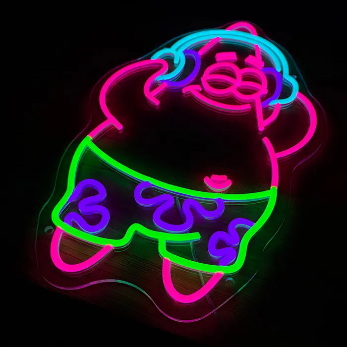 Patrick Music Neon LED Sign – Dimmable with Remote | SpongeBob Teen Room Decor