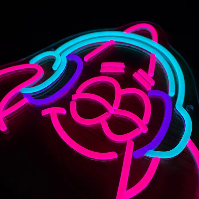 Patrick Music Neon LED Sign – Dimmable with Remote | SpongeBob Teen Room Decor