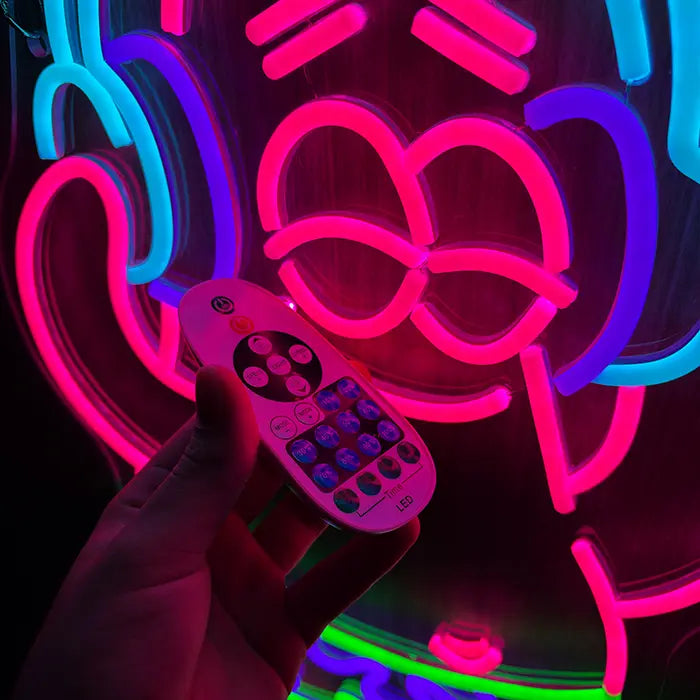 Patrick Music Neon LED Sign – Dimmable with Remote | SpongeBob Teen Room Decor