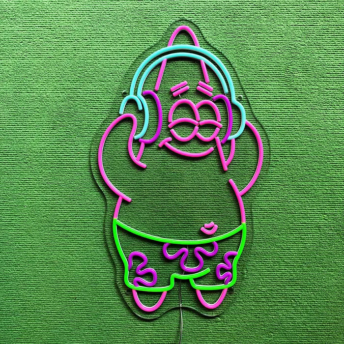 Patrick Music Neon LED Sign – Dimmable with Remote | SpongeBob Teen Room Decor