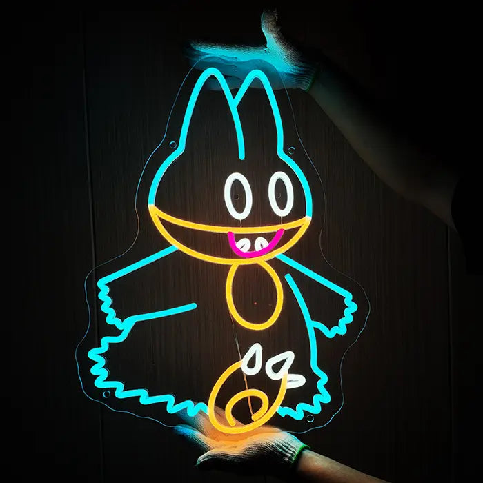 Pokémon Munchlax neon LED bord – dimbaar met afstandsbediening | Pokémon gaming decoratie