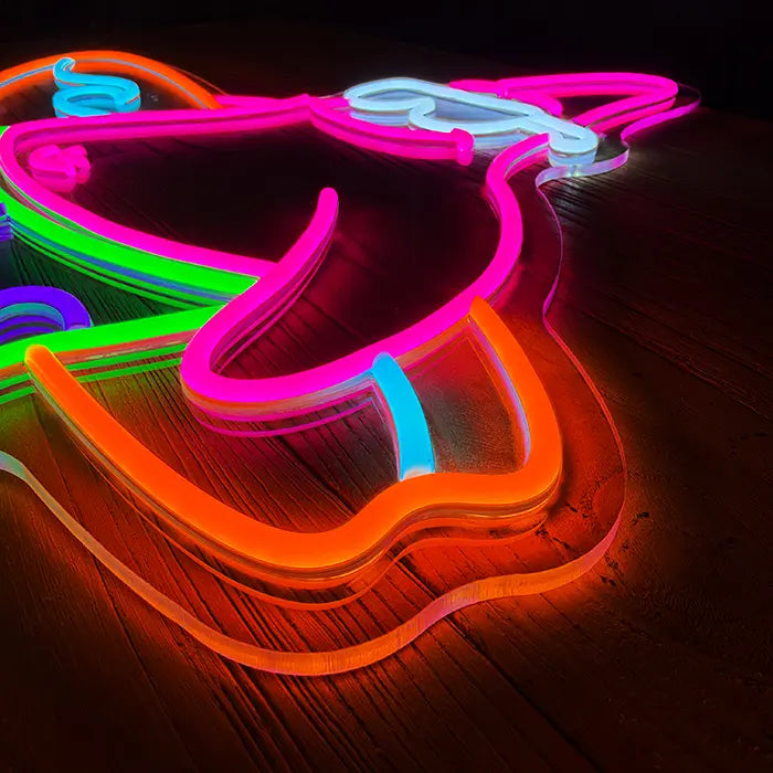 Patrick Surfer Neon LED Sign – Dimmable with Remote | SpongeBob Beach Decor