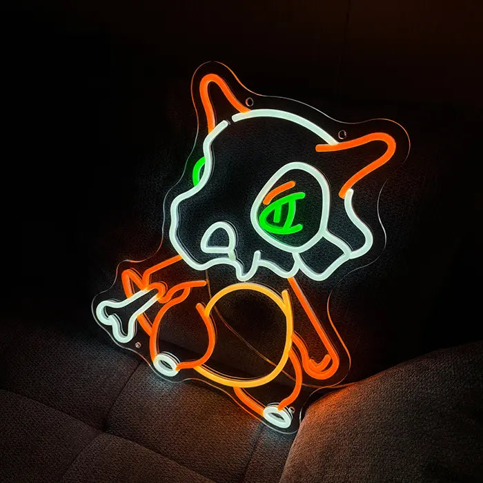Neonová LED cedule Pokémon Cubone – Stmívatelné dálkovým ovladačem | Herní dekorace Pokémon