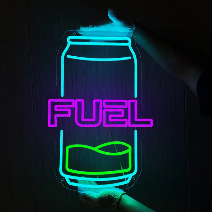 FUEL Neon LED Sign – Dimmable with Remote | Cyberpunk Gaming Decor